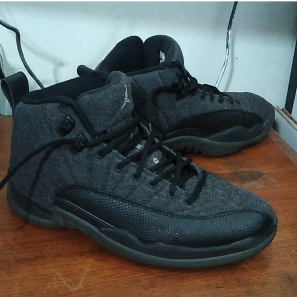 Nike Air Jordan 12 XII Retro Wool Black Grey 852627-003 men’s size 8 rare